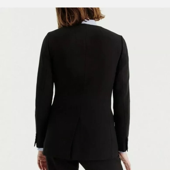 JCREW BLACK COLLARLESS‎ BLAZER DOUBLE BREASTED BUTTONS SIZE 10 - Picture 3 of 8